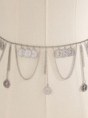 Silver Belt Chain Belt for Fashion Coin Metal Waist Belts Chains Plus Size La…