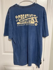 Howler Brothers Men’s Blue T-Shirt Handsaw And Flower Design, Blue With Pocket