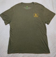 John Deere Since 1837 Graphic Print Shirt Mens X-Large Gray Olive Tractors Tee