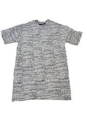 Represent Black White Woven Textured Short Sleeve Streetwear Shirt M