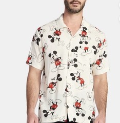 Disney Mickey Mouse Neff Men’s Short Sleeve Shirt Black/White, Size XXL