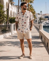 Patriotic Palm Tree Hawaiian Shirt For Men, American Flag 4th Of July Button Up
