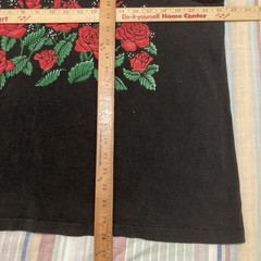 Vintage Newport Blue Red Roses Tank Top L Made In USA Single Stitch