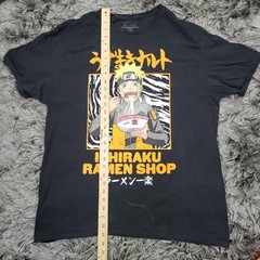 Naruto Ichiraku Ramen Shop Shirt Mens XL Black Graphic Tee Shippuden Anime Logo