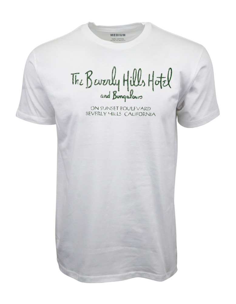 90s BEVERLY HILLS HOTEL & BUNGALOWS GRAPHIC WHITE T-SHIRT