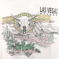 Las Vegas Nevada T Shirt Mens Size Large White Southwestern Cow Skull Desert