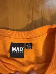 VTG Mad Engine 2XL Orange Jack O Lantern Halloween Long Sleeve Shirt