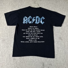 AC/DC Back In Black Shirt Mens Large Black Tour Band Rock Tee Music