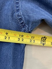 AB American Blue Mens L Blue Authentic Denim Cotton/Rayon SS Shirt