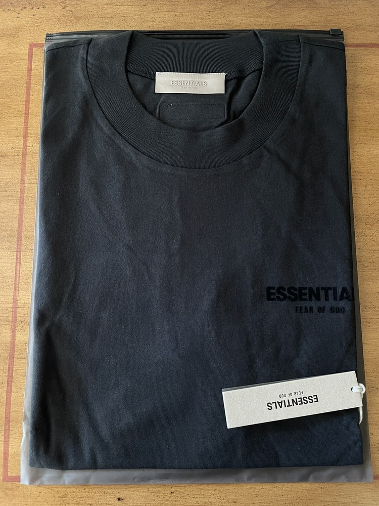 Fear of God Essentials Stretch Limo Black Short Sleeve T-Shirt Sz 2X-Large (XXL)