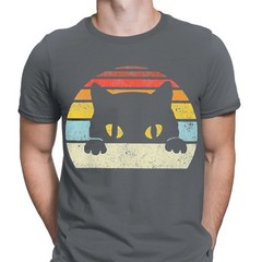 Funny Cat Shirt Retro Kitten Animal Lover Graphic Unisex Tee