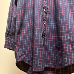 Ralph Lauren BLAKE BD Check Shirt M Navy Red White Collared For 14Y+ Japan