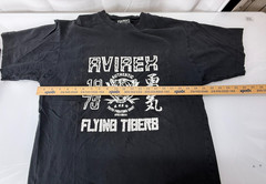 Men’s Size Medium Avirex Fighting Tigers T Shirt Black Short Sleeve Y2K