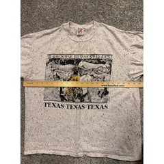 Vintage Jerzees Texas Cowboy Horse Graphic T Shirt Men XL Speckle Print USA Made