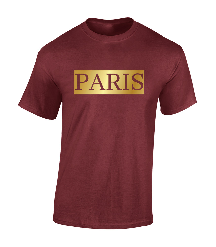 PARIS CITY GOLD MENS T SHIRT COOL CHIC FASHION CUTE TOP MODERN SUMMER LOVE