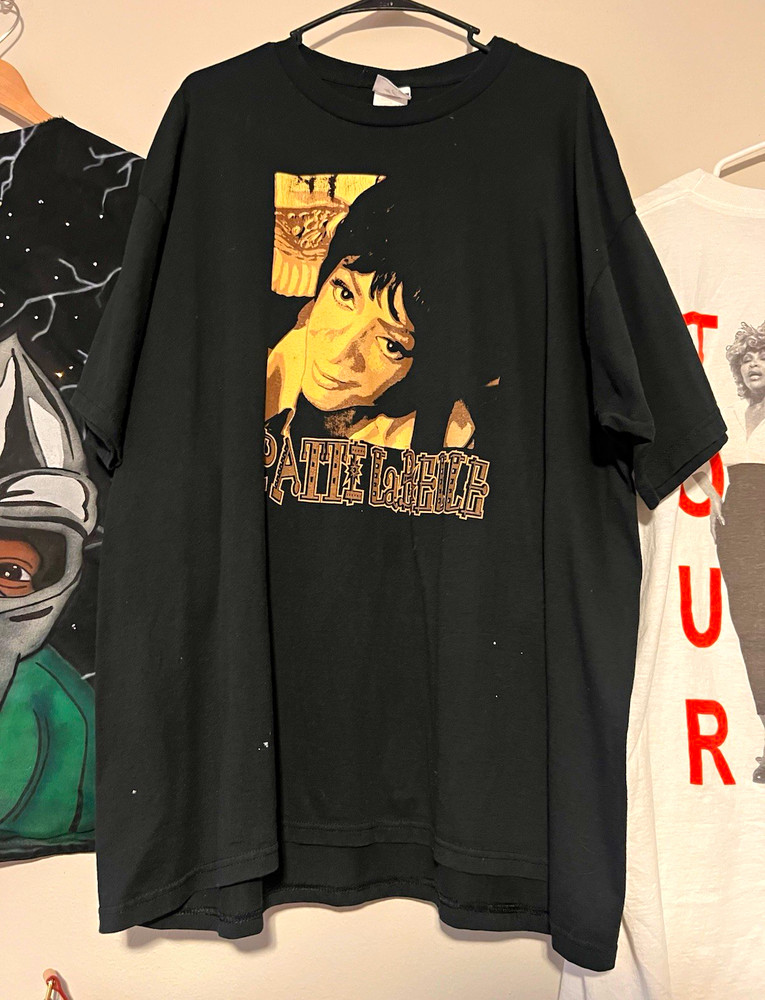 Men’s Black Patti Labelle tee Double-Sided Graphic Tee XXL Cotton Crew