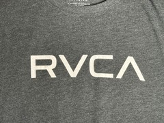 RVCA Logo T-Shirt Gray Vintage Dye Men’s XXL Slim Fit