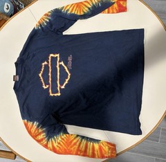 Vintage Harley Davidson Tie Dye Distressed Longsleeve Tee