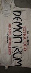 Vtg 90s Demon Rum La Trenzz Sugar Sack Faded Hoodie Shirt Boxy Made In USA