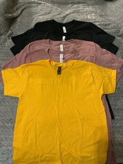 5 Blank TShirt Lot XS & SML Bella Canvas & Gildan Black Pink Yellow