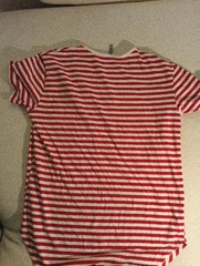 Men’s Basic Casual Essential Cotton Striped Tshirt Oversized Size Small Red