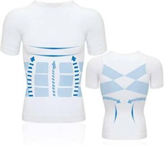 Men T-shirt Male Body Shaper Compression Shapewear Fitness Tummy Control Vest US