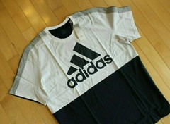 NWT ADIDAS Big & Tall Men’s 3 Stripe Colorblock T-Shirt Navy Blue Gray