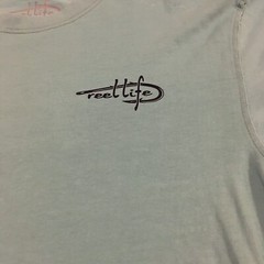 Reel Life Fishing T Shirt Size Large Blue Double Sided