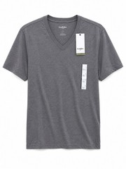 Men’s Everyday Wear Short Sleeve V Neck T-Shirt Goodfellow Casual Gray L NWT