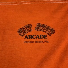 VTG 70s Sportswear Pit Stop Arcade Daytona Beach Silent Ringer Jersey Tee XS USA