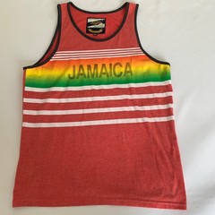 Limited Edition Jamaica Tank Top XL Red Rasta Striped Ringer Summer Beach Boho