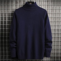 Men’s High Collar Knitted Turtleneck Solid Color Warm Sweater Warm Pullover New