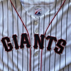 Giants Majestic Athletic Mens Jersey S Oversize Baseball Black White Pre Owned
