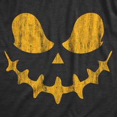 Mens Skeletal Steve Pumpkin T Shirt Funny Halloween Jack O Lantern Skull Smile