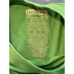 Marmot Mens Green Graphic T-Shirt Organic Cotton Mountain Logo Size Large
