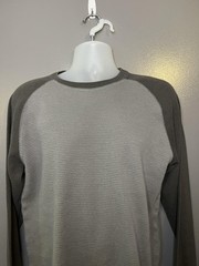 RedHead Shirt Mens Large Gray Long Sleeve Thermal Waffle Knit Casual Crewneck