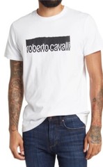 Roberto Cavalli White Logo Graphic Tee Size XL NWT$299