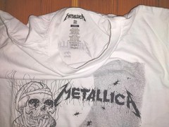 Metallica Billabong One Pushead Graphic T-Shirt Men’s Large White Concert Tee