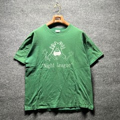 Hanes Night League T Shirt Mens XL Green Vintage 90 Basketball Single Stitch USA