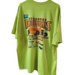 Rare Grail 2014 Syracuse Nationals Neon Green Racing Hotrod T-Shirt, Men’s XXL
