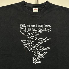 Vintage 90s Fear and Loathing Bat Country Graphic T Shirt Size Large Movie Promo