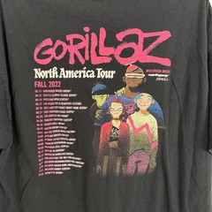 Gildan Gorillaz Motley Crue Tour T-Shirt XL Black Rock Grunge Streetwear Tee