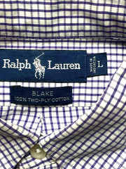 Ralph Lauren Shirt Adult Large Purple Blake Grid Checkered Red Pony Casual Mens