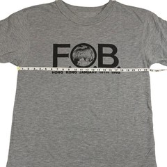 Vintage 1992 FOB Hong Kong Graphic T-Shirt XL Heather Gray January 18th Tee