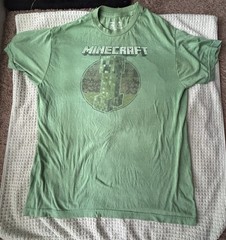 Vintage Minecraft J!NX/Mojang T-Shirt Mens Large- Green Creeper Inside Graphic