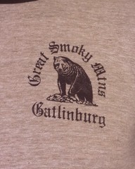 vintage 70s 80s Great Smoky Mtns T-Shirt Rayon Tri Blend 2 Tone Gatlinburg SZ M
