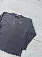 1990s Early 2000s Harley Davidson Henley Sick Graphic Faded Longsleeve