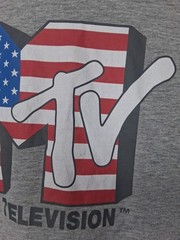 MTV Music Television T-Shirt USA American Flag Print Tee Large (42/44)