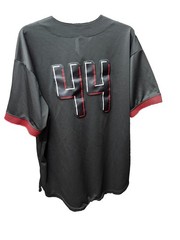 Men’s Black/Red Graphic Logo Button-Front Short Sleeve Polyester T-Shirt XXL