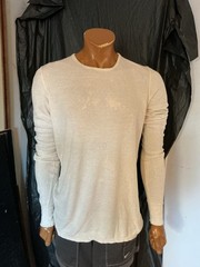 Ever Brand Made In USA Ribbed Natural Thermal Crewneck Long Sleeve Shirt Sz. M